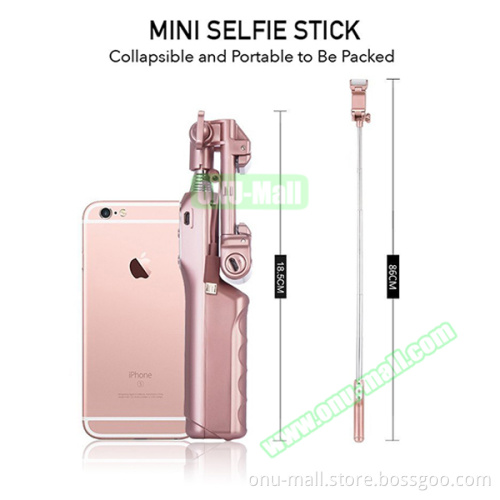 Wholesale Mini Monopod Selfie Stick with Light and Mirror for iPhone for Samsung etc.